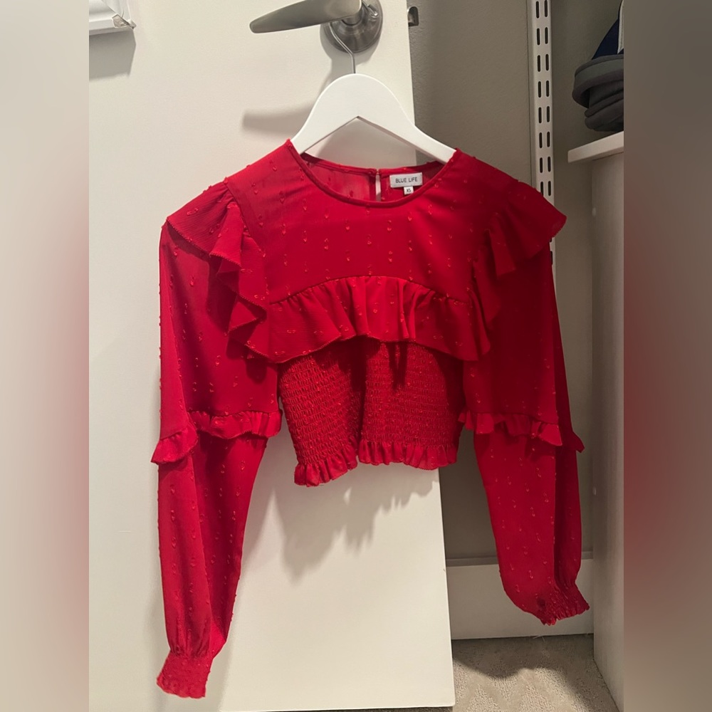 Blue Life by Planet Blue Red Blouse